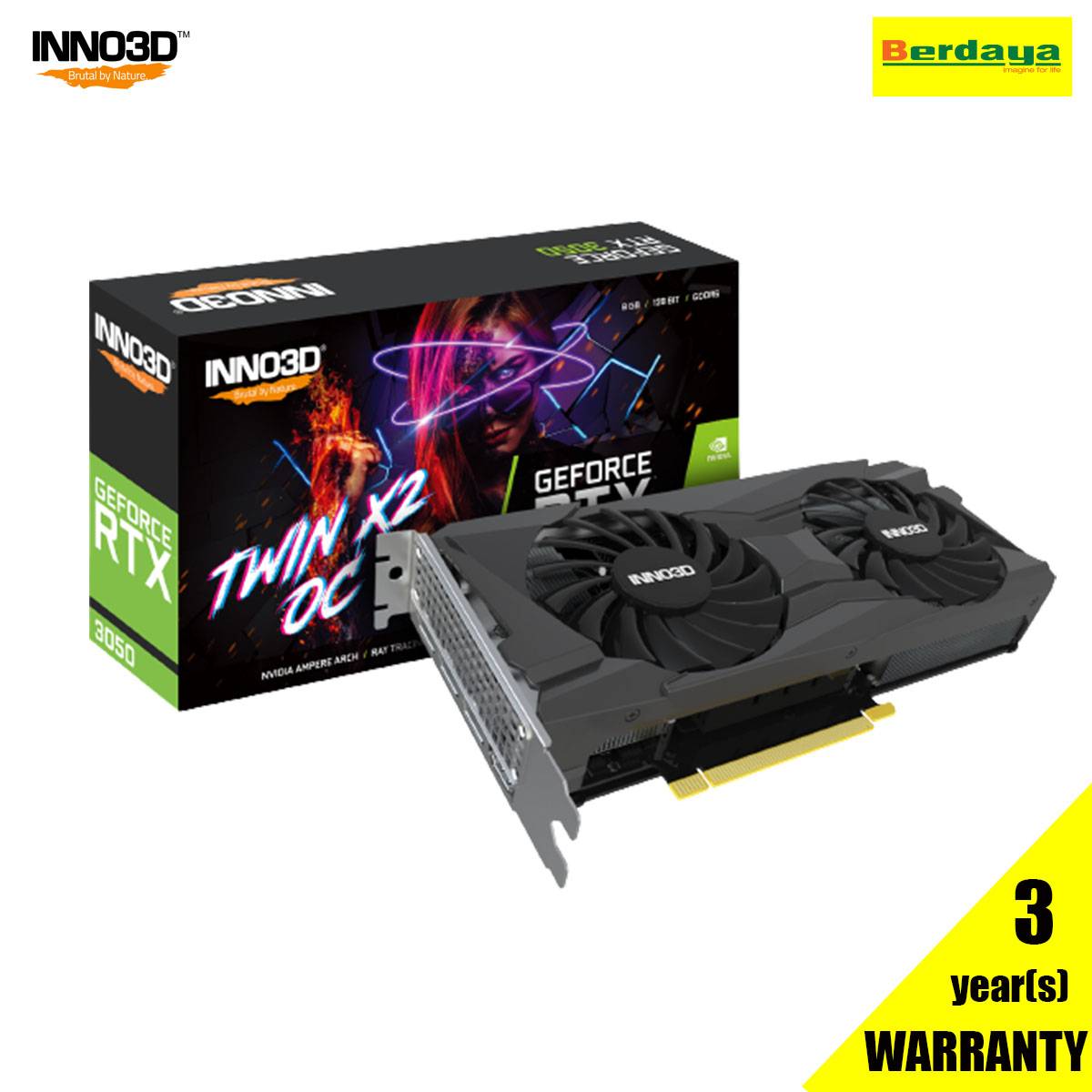 Inno3D GeForce RTX 3050 Twin X2 OC 8GB GDDR6 Graphic Card | Berdaya
